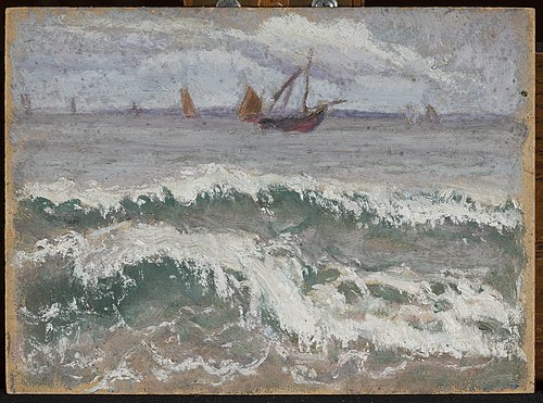 Stormy sea with boats, 1914, Tadeusz Makowski