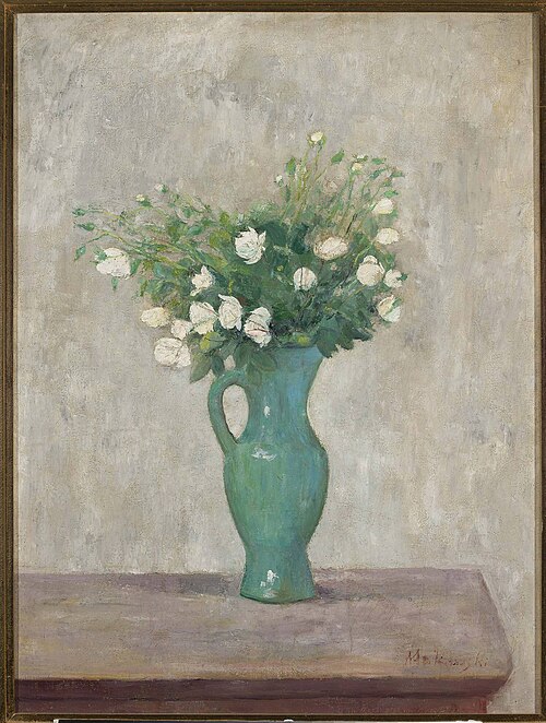 Bouquet in a green flower-vase, 1916, Tadeusz Makowski