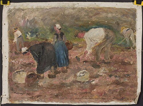 Digging potatoes, 1917, Tadeusz Makowski