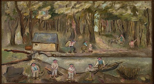 Młyn nad rzeką, 1917, Tadeusz Makowski
