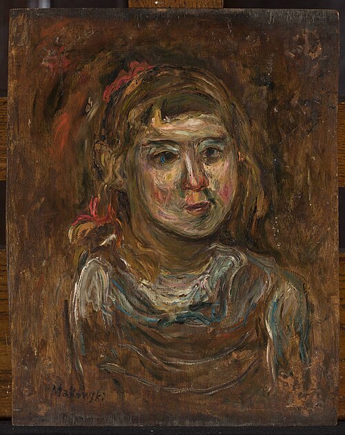 Little girl with a red ribbon, 1919, Tadeusz Makowski