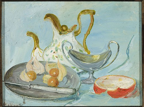 Martwa natura na niebieskim tle, 1920, Tadeusz Makowski