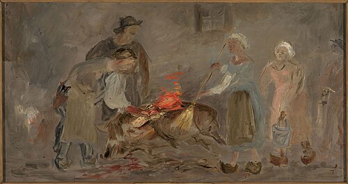 Pork heating, 1920, Tadeusz Makowski