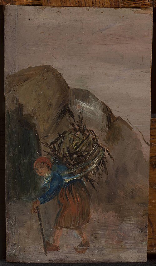 Little girl carrying brushwood, 1920, Tadeusz Makowski
