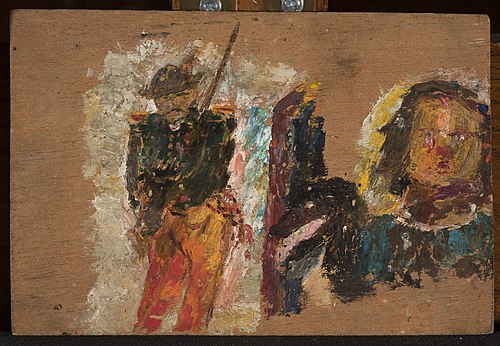 Rifleman and head, 1920, Tadeusz Makowski