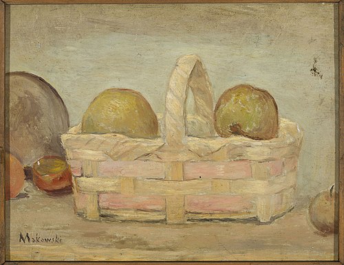 Apples in a basket, 1920, Tadeusz Makowski