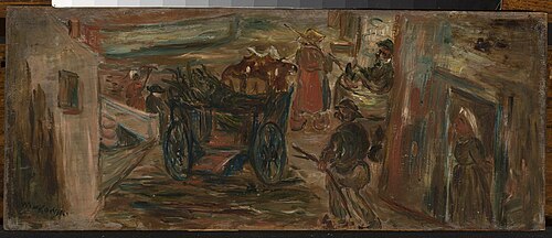 Genre scene with a cart, 1920, Tadeusz Makowski