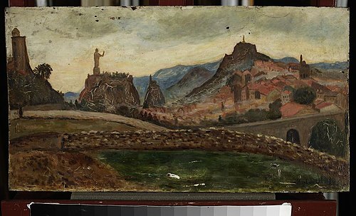 Miasteczko na wzgórzu (okolice Le Puy z Chateau de Polignac), 1921, Tadeusz Makowski