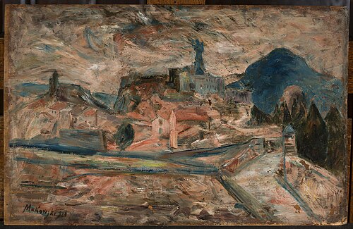 View of a small town in the mountains (Le Puy), 1921, Tadeusz Makowski