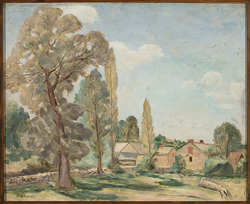 Krajobraz wiejski z drzewami, 1921, Tadeusz Makowski