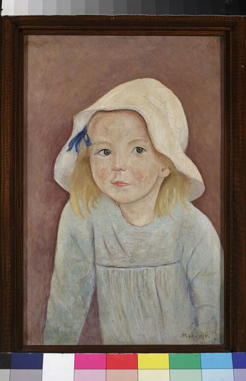 Little girl in a white hat, 1923, Tadeusz Makowski