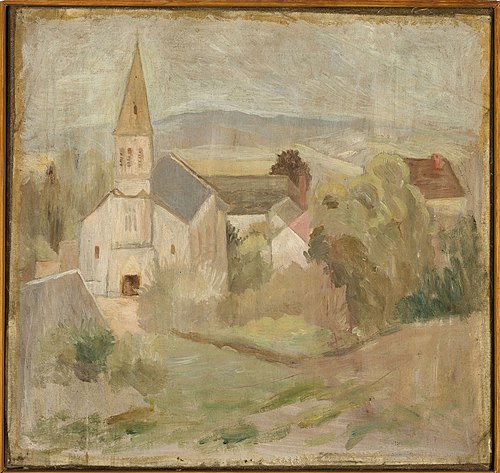 Pejzaż z kościółkiem (La Comelle), 1923, Tadeusz Makowski