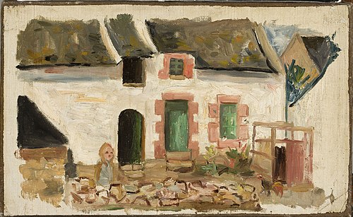 Dziecko przed domem, 1924, Tadeusz Makowski