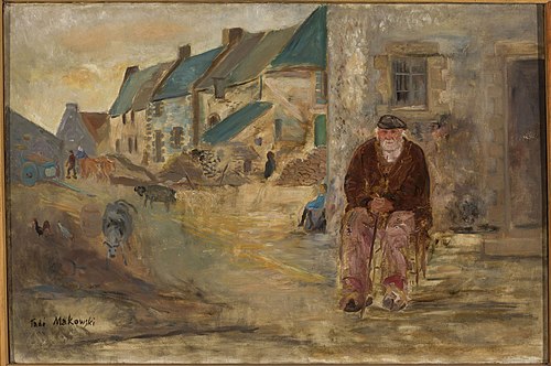 Breton landscape with an old fisherman, 1924, Tadeusz Makowski