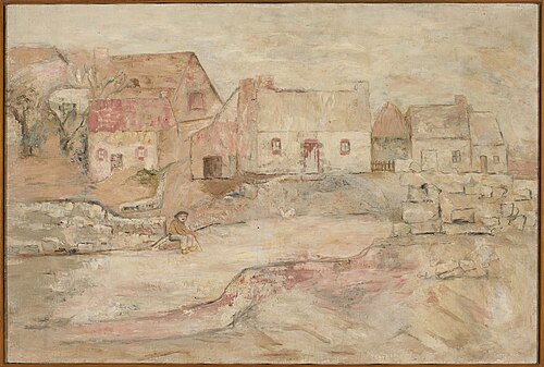 Pejzaż bretoński z siedzącym człowiekiem, 1924, Tadeusz Makowski