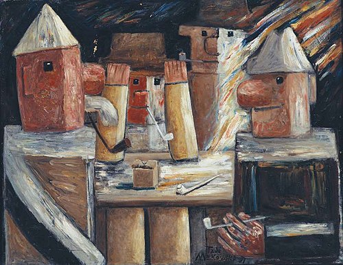The pipe smokers., 1931, Tadeusz Makowski