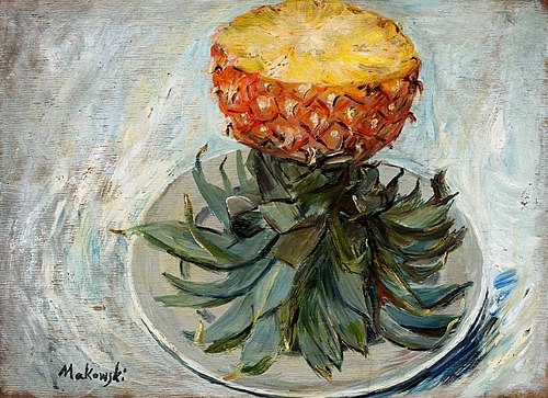 Ananas sur une assiette., 1920, Tadeusz Makowski