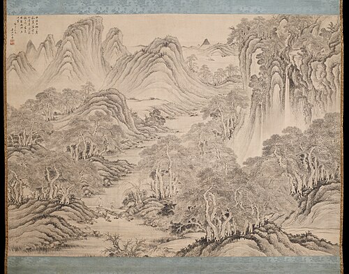 Landscape after the Four Wangs, , Okada Hankō