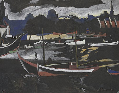 Handelsdokken te Oostende, 1924, Léon Spilliaert