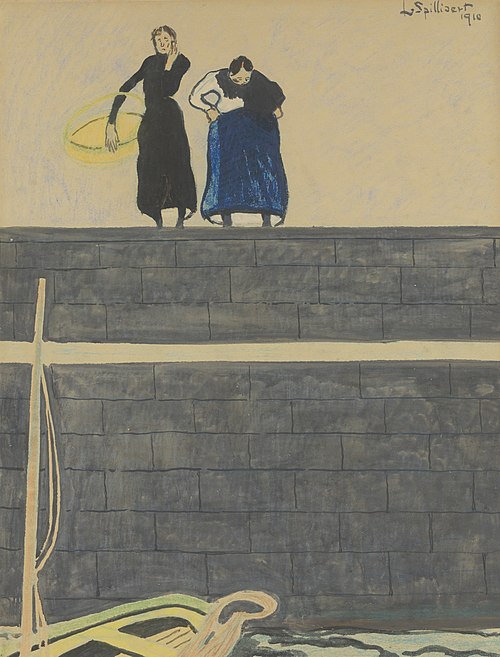 Vissersvrouwen op de kaai, 1910, Léon Spilliaert