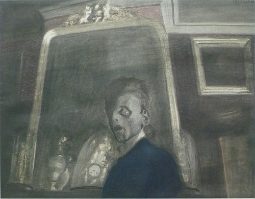 Zelfportret met spiegel, 1908, Léon Spilliaert