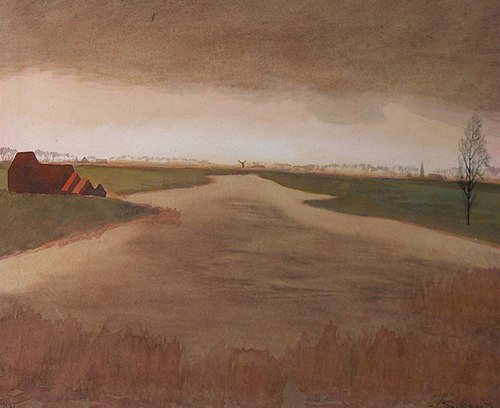 Landschap - Keignaertkreek te Zandvoorde, 1931, Léon Spilliaert