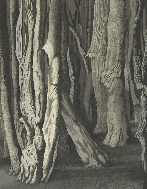 Bomen (Knoestige boomstammen), 1938, Léon Spilliaert