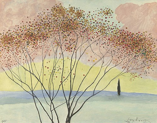 Landschap met bomen op voorplan, 1925, Léon Spilliaert