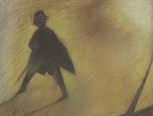 Het einde van een mooie dag - Figuur in tegenlicht, 1912, Léon Spilliaert