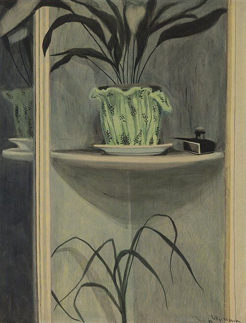 Planten, inktpot en spiegel, 1908, Léon Spilliaert