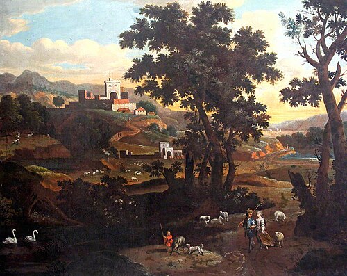 An Italianate Landscape with Figures, , Johannes Glauber