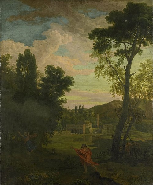 Arcadian landscape with Jupiter and Io, 1703, Johannes Glauber