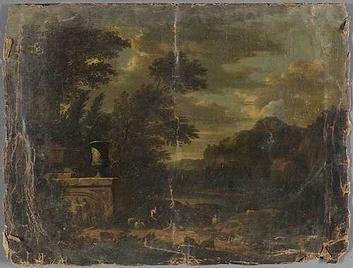 Italian ideal landscape, 1686, Johannes Glauber