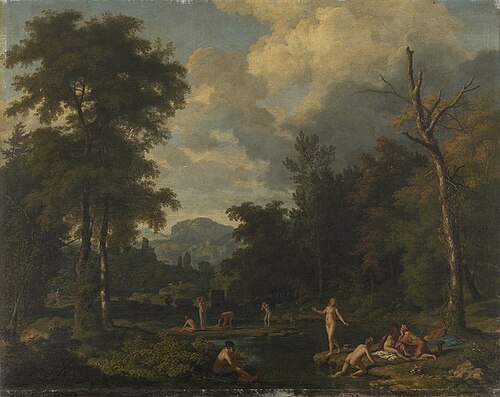 Landschaft mit badenden Nymphen, 1686, Johannes Glauber