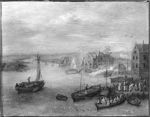 Hafenstädtchen (zugeschrieben), 1655, Pieter Gysels