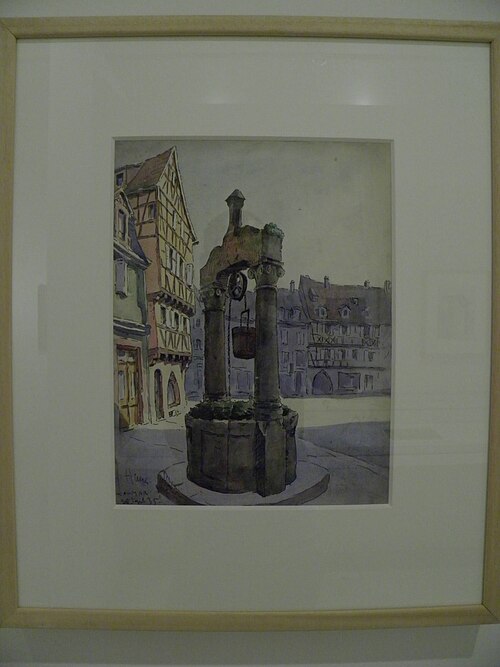 Colmar, puits de la place des Dominicains, 1934, Hansi