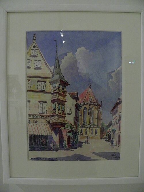 Colmar, rue de l'Église, 1934, Hansi