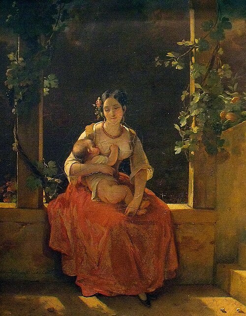 Jeune mère allaitant son enfant, 1825, Hortense Haudebourt-Lescot