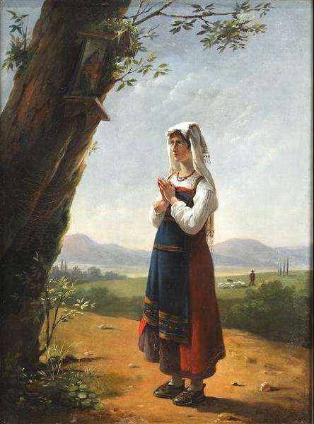 Jeune paysanne en prière, 1825, Hortense Haudebourt-Lescot