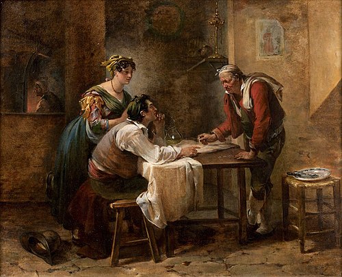 Le Compte avec l'hôte, 1821, Hortense Haudebourt-Lescot