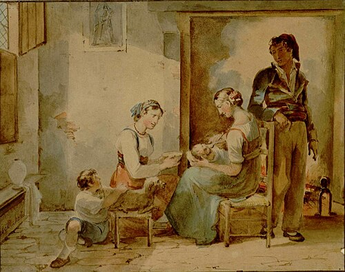 Scène de famille italienne, 1828, Hortense Haudebourt-Lescot