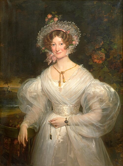 Portrait of a lady in a wooded landscape, 1830, Hortense Haudebourt-Lescot