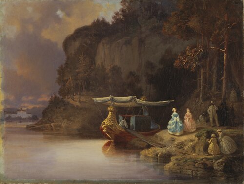 Carl's Cliff. View of Edsviken, 1865, Johan Christoffer Boklund