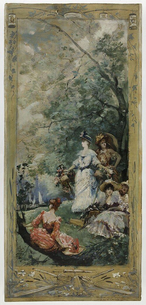 Esquisse pour la galerie Lobau de l'Hôtel de Ville de Paris : Fête champêtre aux environs de Paris, 1891, Georges Clairin