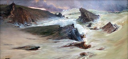 Les rochers à Belle-Île, temps gris, 1900, Georges Clairin