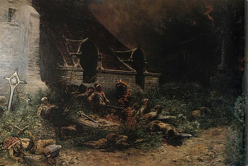 Les vivants défendent leurs morts., 1900, Georges Clairin