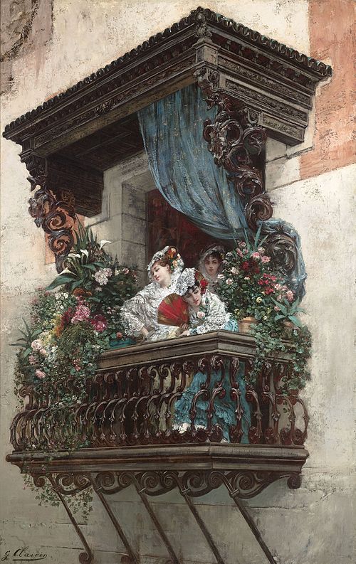 Femme espagnole-au-balcon, 1919, Georges Clairin