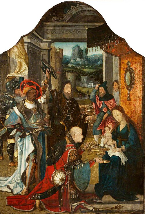 The Dyrham Triptych: The Adoration of the Magi (triptych, centre panel), , Jan van Dornicke