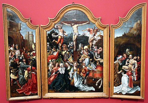 Triptych with the Crucifixion, 1520, Jan van Dornicke