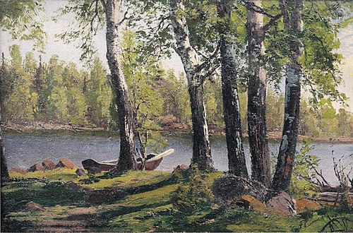 Birch-lined Shore in Espoo, 1874, Fanny Churberg